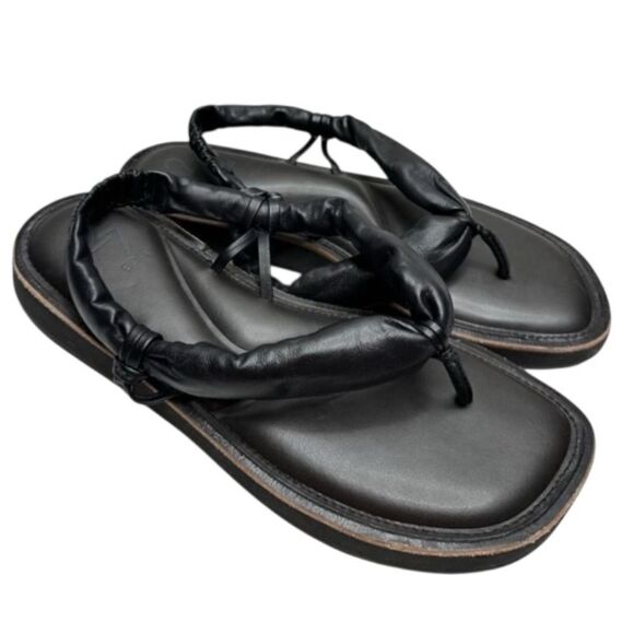 Naturalizer 27 Edit Sandals Size 9 Black Leather Slingback Slip On Open Toe - Picture 1 of 7